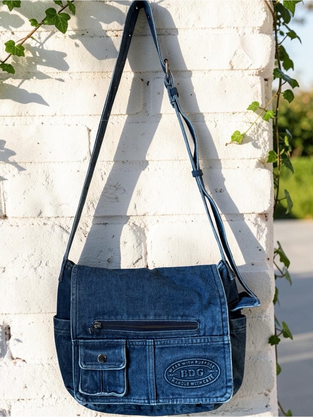 BDG Denim Crossbody Messenger Bag